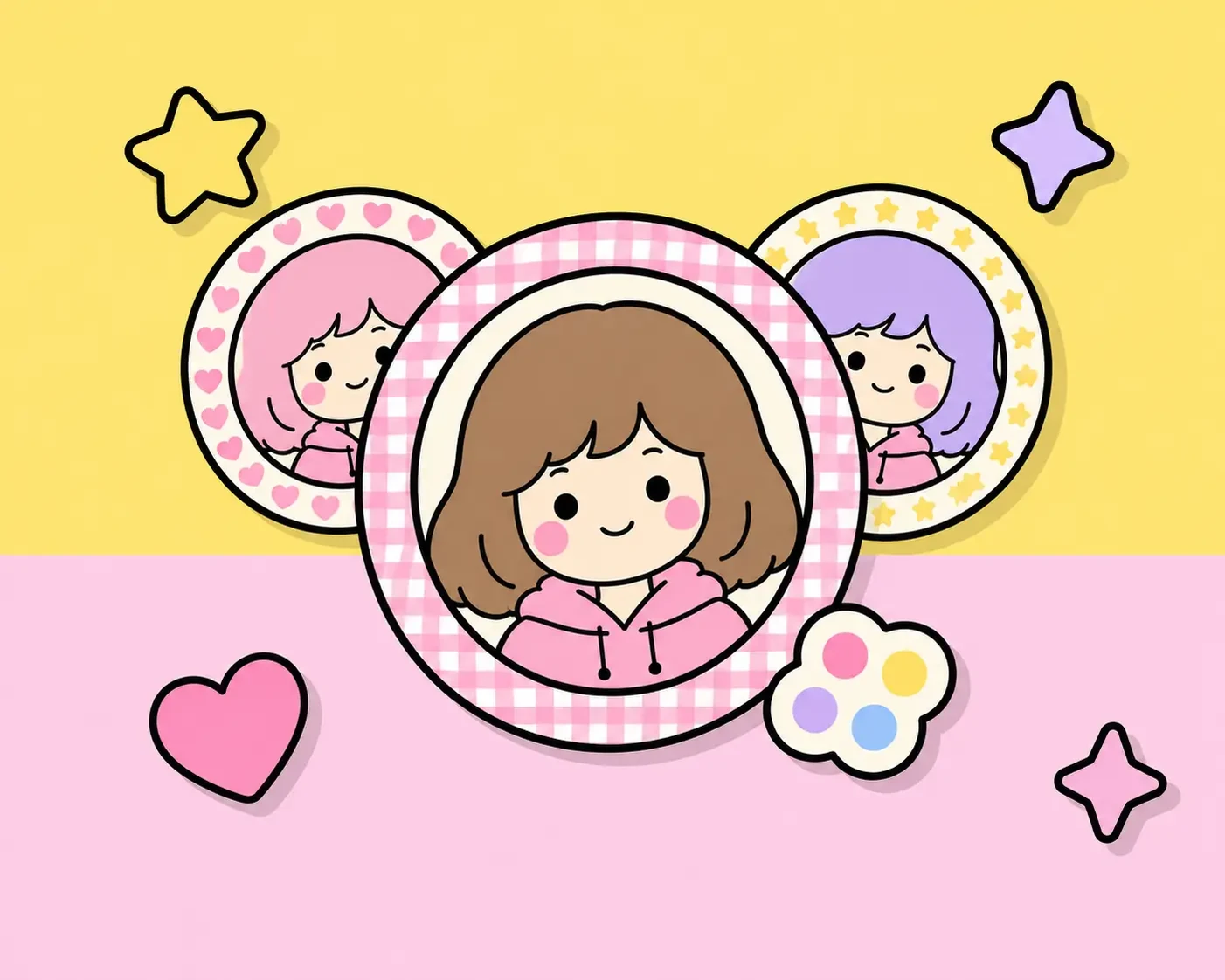 PFP Border Maker – adicione uma borda fofa de gingham, coração ou estrela à sua foto de perfil